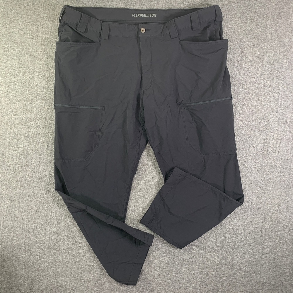 Duluth Flexpedition Pants Men 46x31 Black Relaxed Fit Outdoor Hiking Nylon